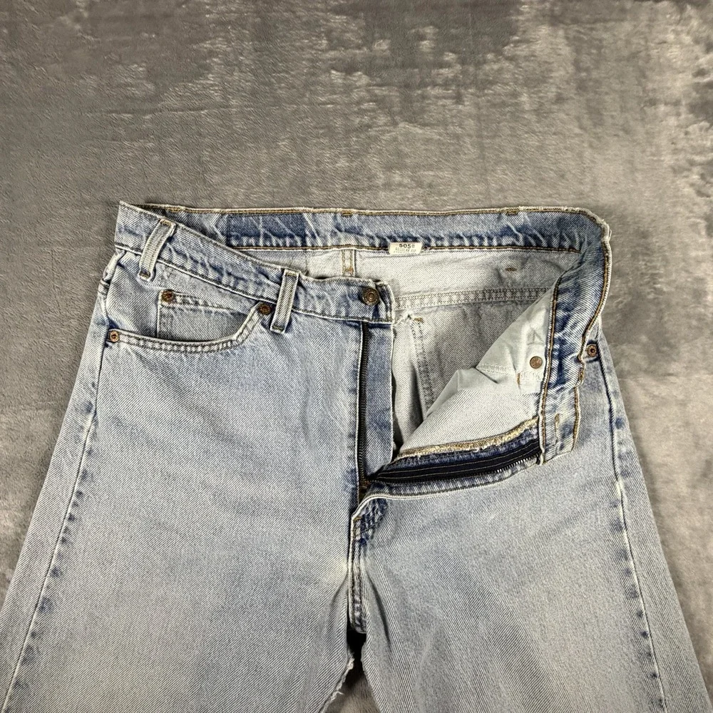 Vtg Levi's 505 Orange Tab Jeans Men's 34x32 Fit 34x31 Light Wash Distressed 90's